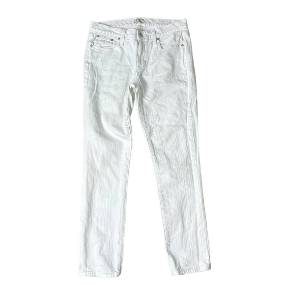 J. Crew White Slim Broken In Boyfriend Jeans 27 Cotton Stretch #C1008 - Picture 2 of 6